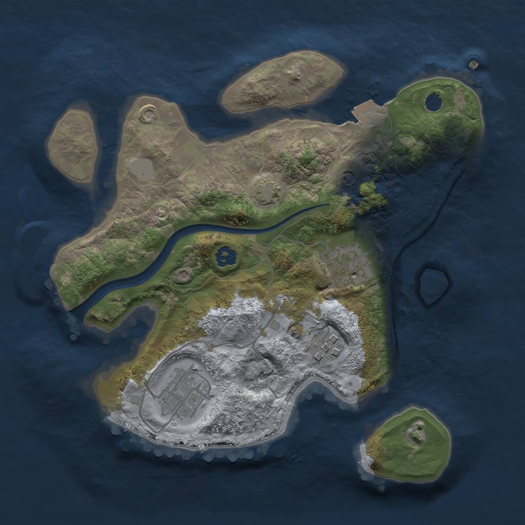 Rust Map: Procedural Map, Size: 2500, Seed: 119744326, 6 Monuments