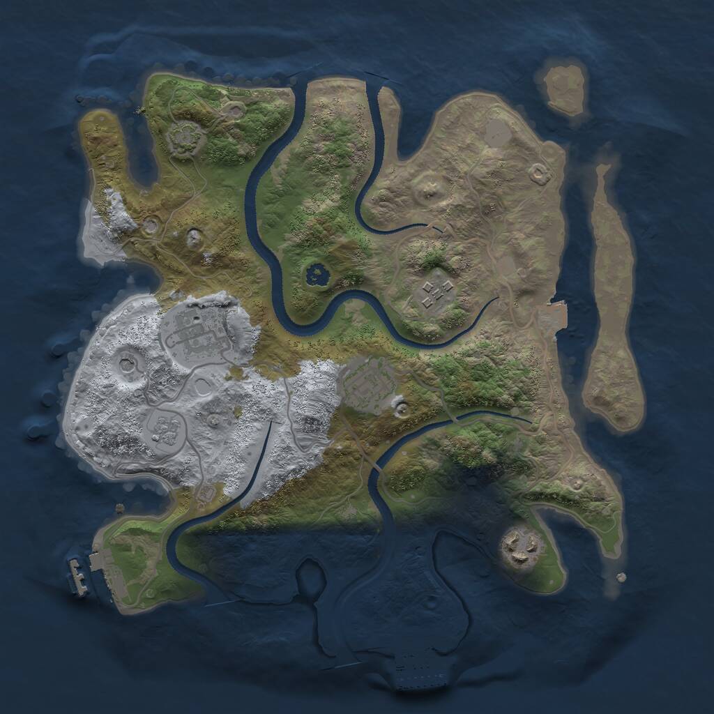 Rust Map: Procedural Map, Size: 3000, Seed: 175000, 10 Monuments