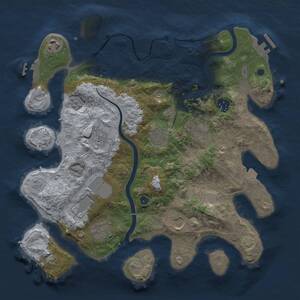 Thumbnail Rust Map: Procedural Map, Size: 3500, Seed: 83578428, 15 Monuments