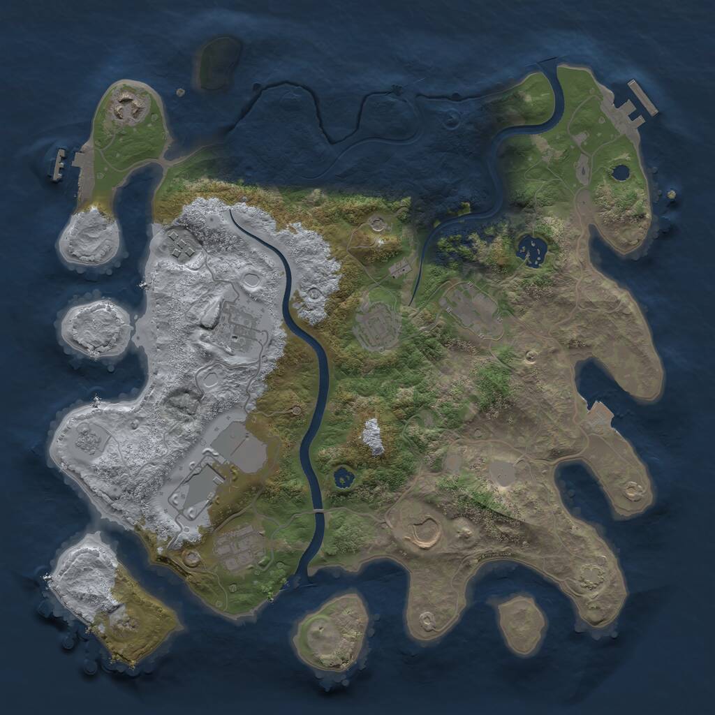 Rust Map: Procedural Map, Size: 3500, Seed: 83578428, 15 Monuments