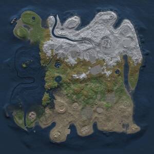 Thumbnail Rust Map: Procedural Map, Size: 3500, Seed: 1451513645, 15 Monuments