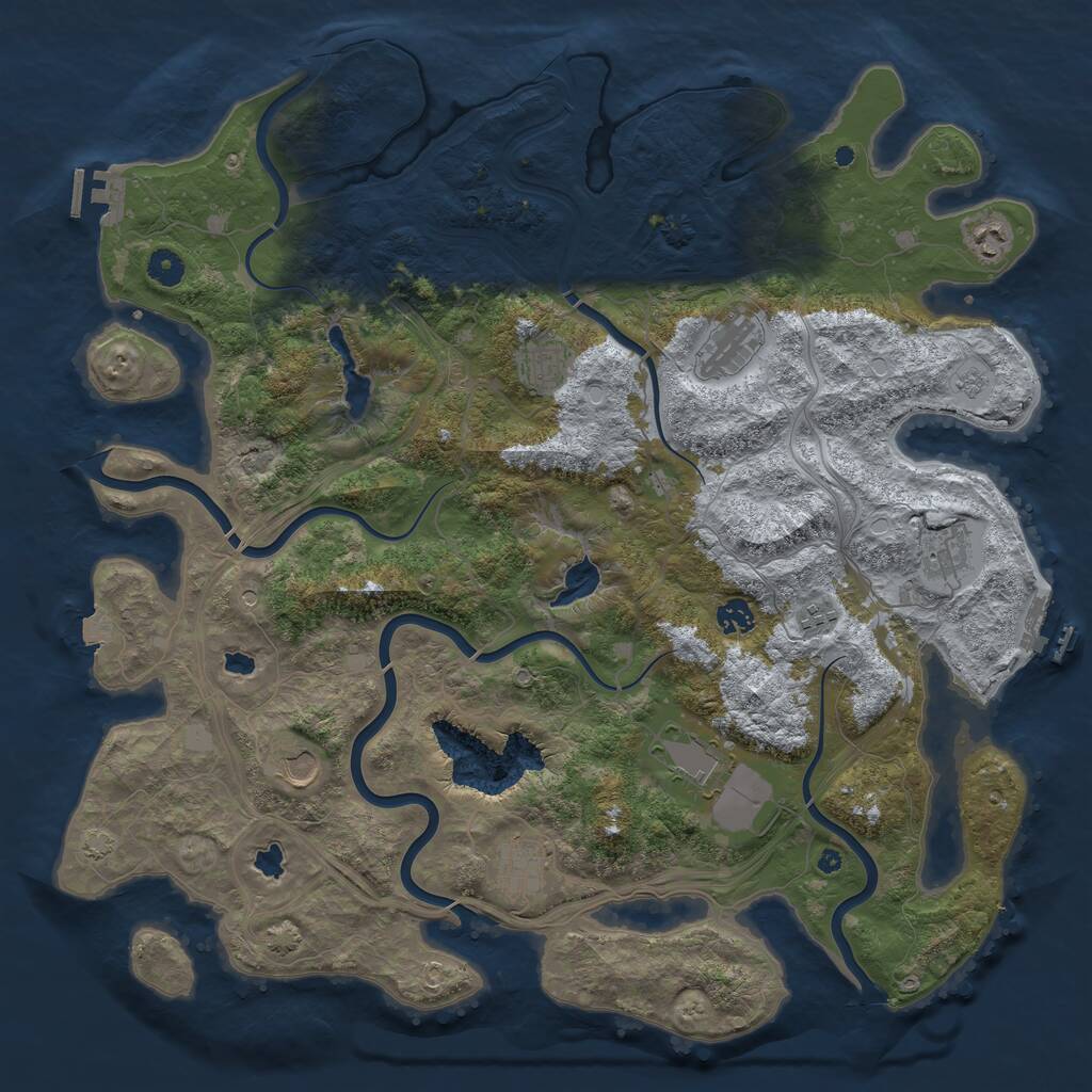 Rust Map: Procedural Map, Size: 4500, Seed: 701552889, 15 Monuments