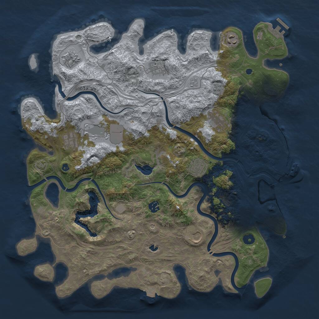 Rust Map: Procedural Map, Size: 4250, Seed: 374681933, 16 Monuments