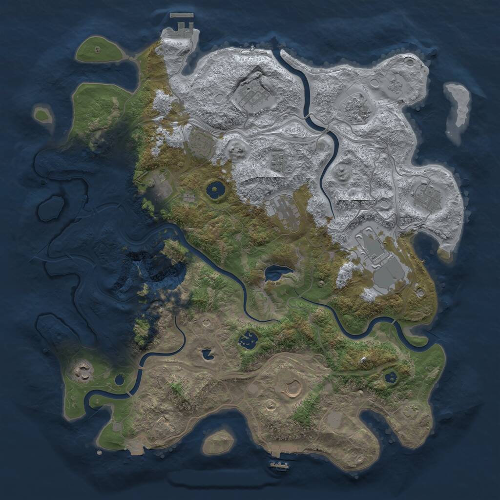 Rust Map: Procedural Map, Size: 4250, Seed: 581633305, 17 Monuments