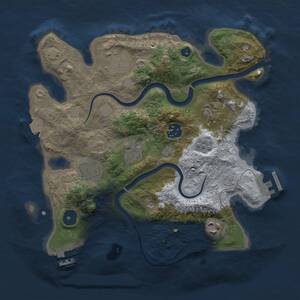 Thumbnail Rust Map: Procedural Map, Size: 3000, Seed: 1793769274, 13 Monuments