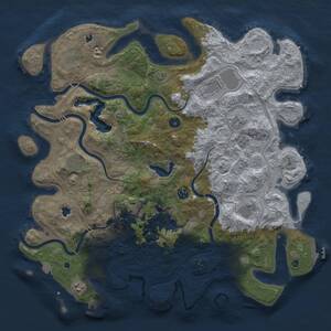 Thumbnail Rust Map: Procedural Map, Size: 4500, Seed: 1104565116, 15 Monuments