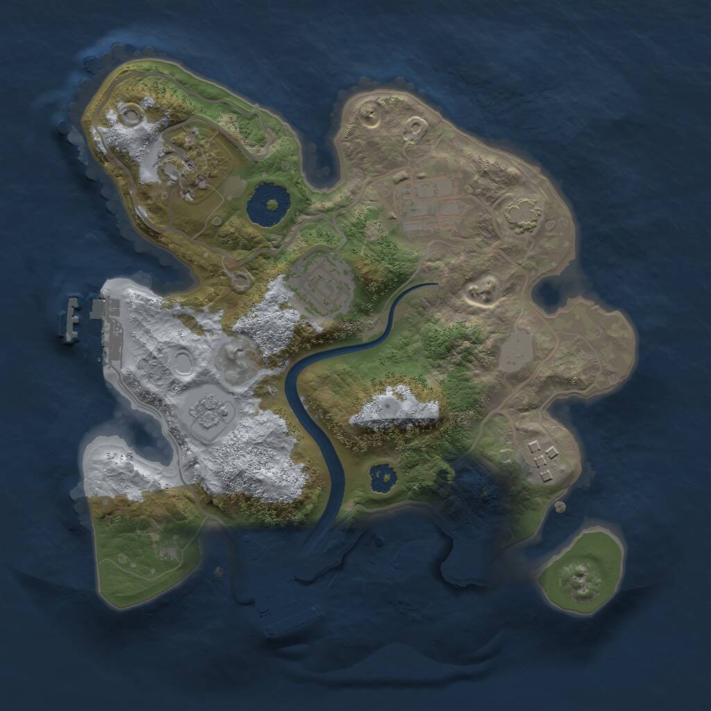 Rust Map: Procedural Map, Size: 2500, Seed: 235405, 9 Monuments