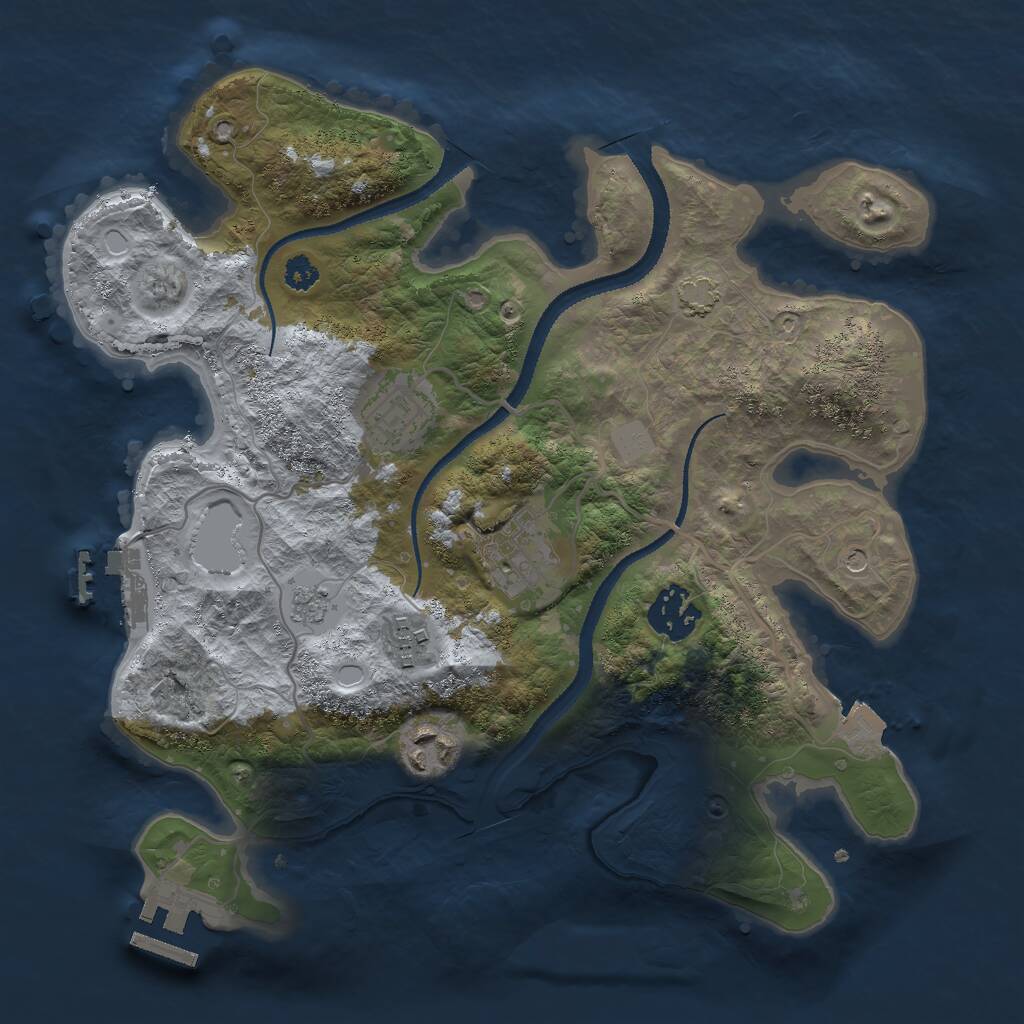 Rust Map: Procedural Map, Size: 3000, Seed: 255000, 11 Monuments