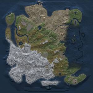 Thumbnail Rust Map: Procedural Map, Size: 3750, Seed: 1612340251, 17 Monuments