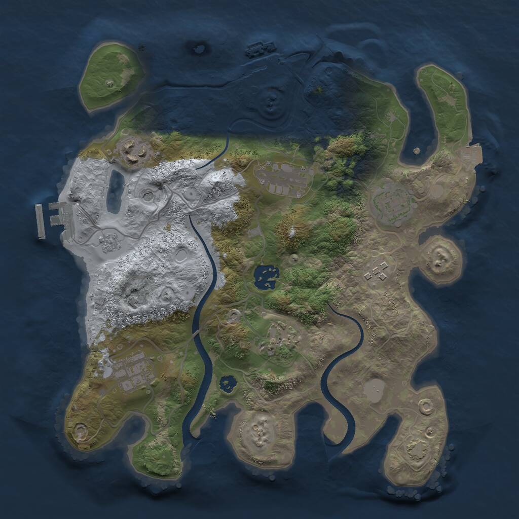 Rust Map: Procedural Map, Size: 3000, Seed: 445566, 13 Monuments
