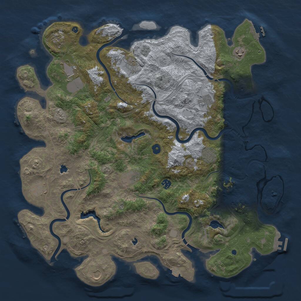 Rust Map: Procedural Map, Size: 4800, Seed: 1228274486, 17 Monuments