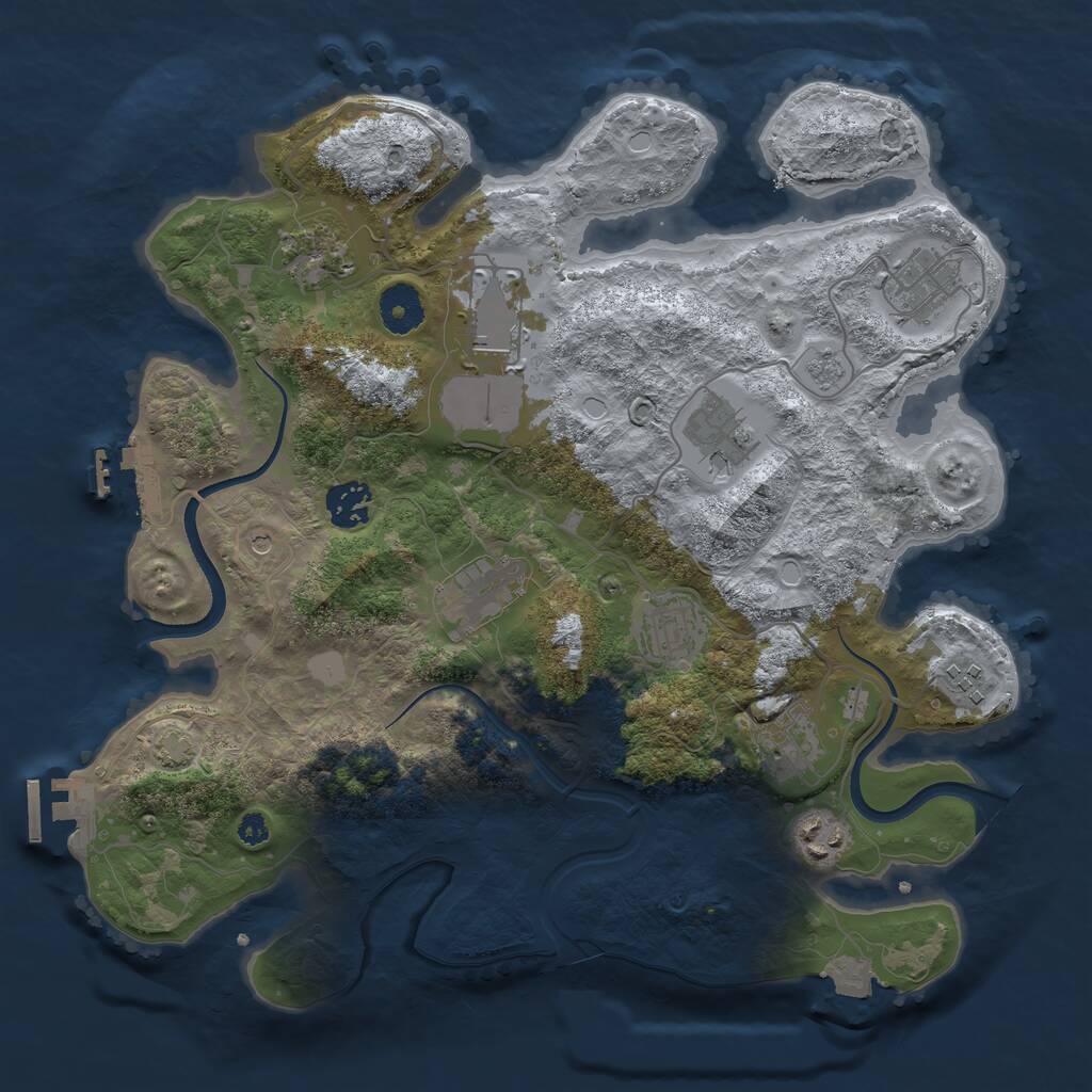 Rust Map: Procedural Map, Size: 3500, Seed: 774661915, 16 Monuments