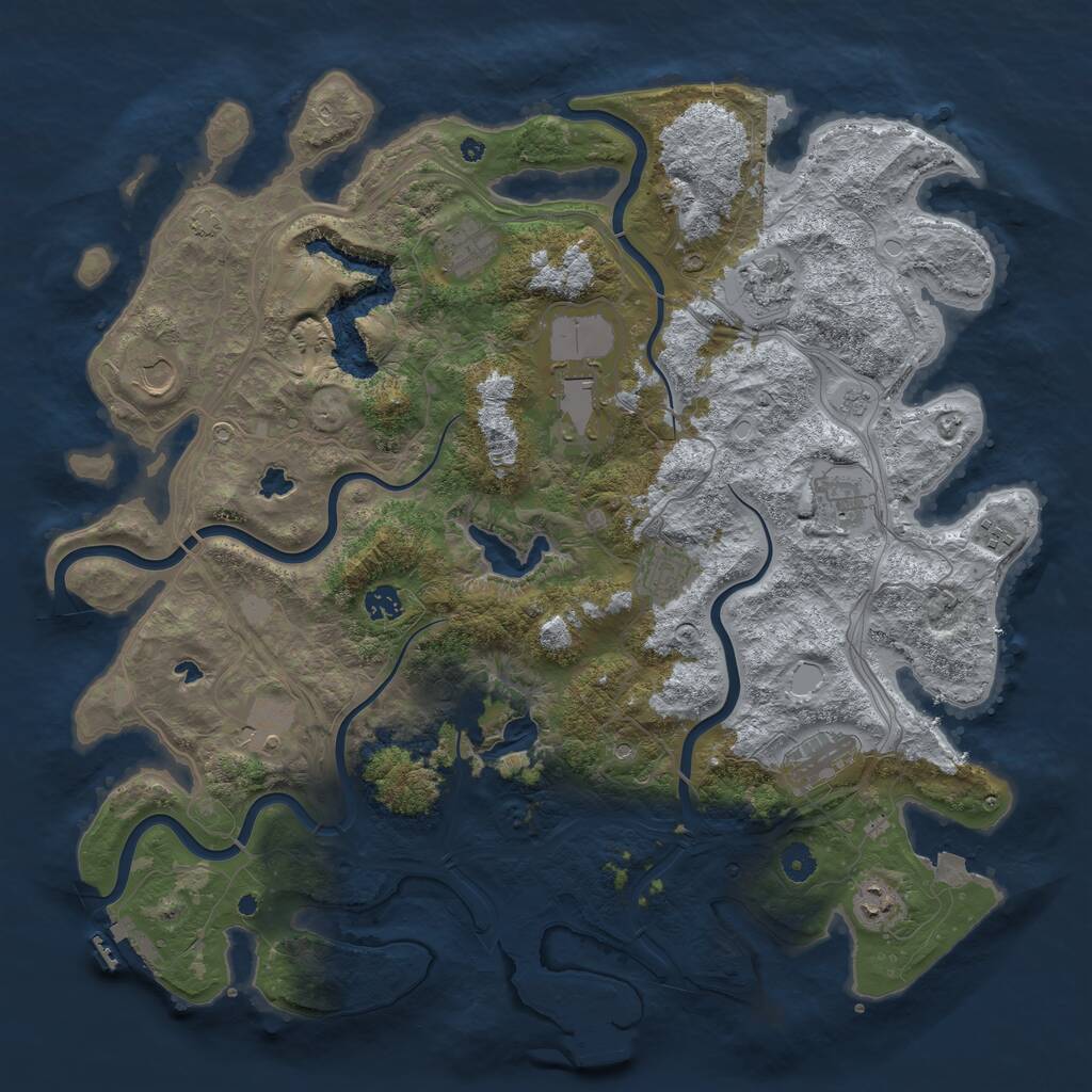 Rust Map: Procedural Map, Size: 4500, Seed: 1489600913, 17 Monuments
