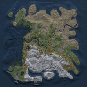 Thumbnail Rust Map: Procedural Map, Size: 3800, Seed: 681722333, 16 Monuments