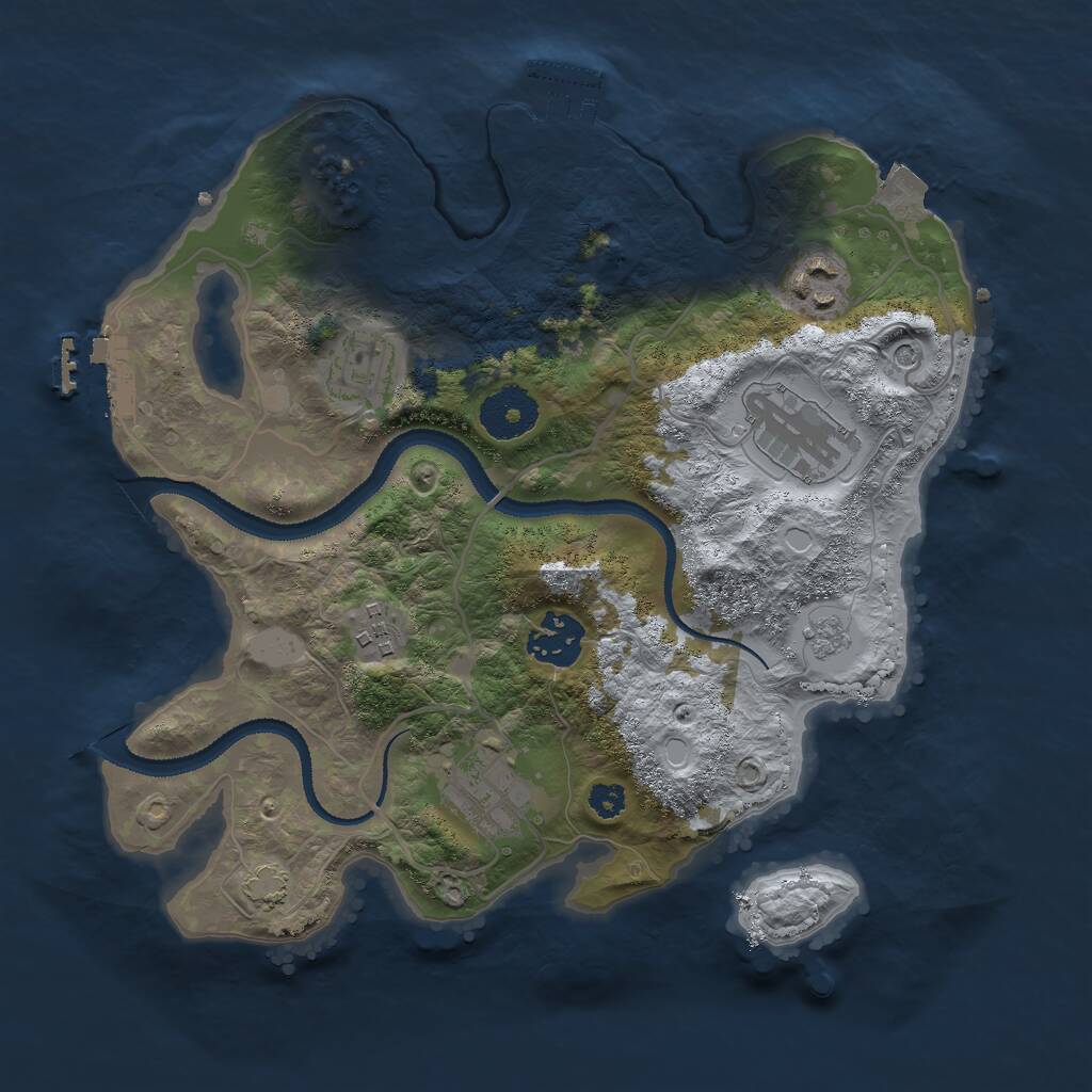 Rust Map: Procedural Map, Size: 3000, Seed: 76648, 12 Monuments