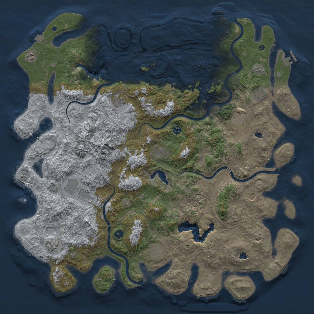 Rust Map: Procedural Map, Size: 5400, Seed: 997088336, 17 Monuments