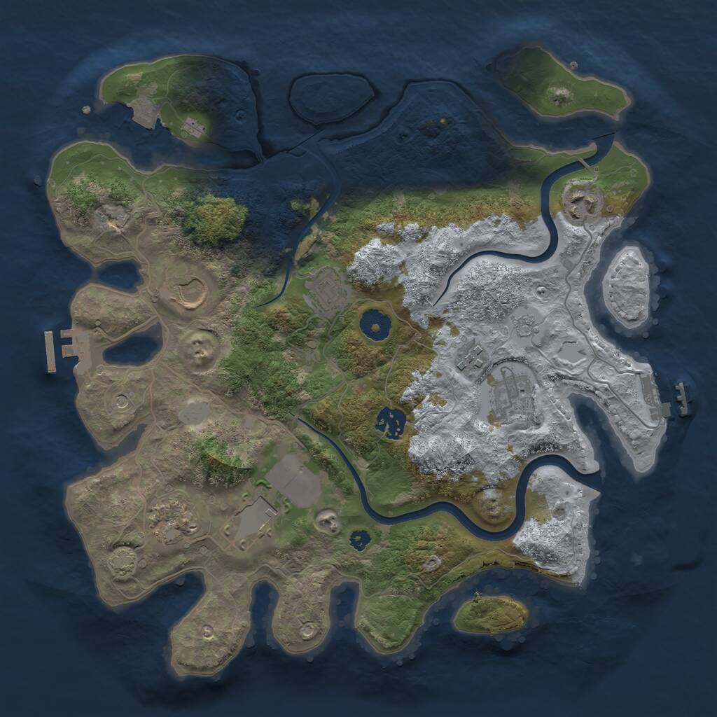 Rust Map: Procedural Map, Size: 3500, Seed: 13052026, 14 Monuments