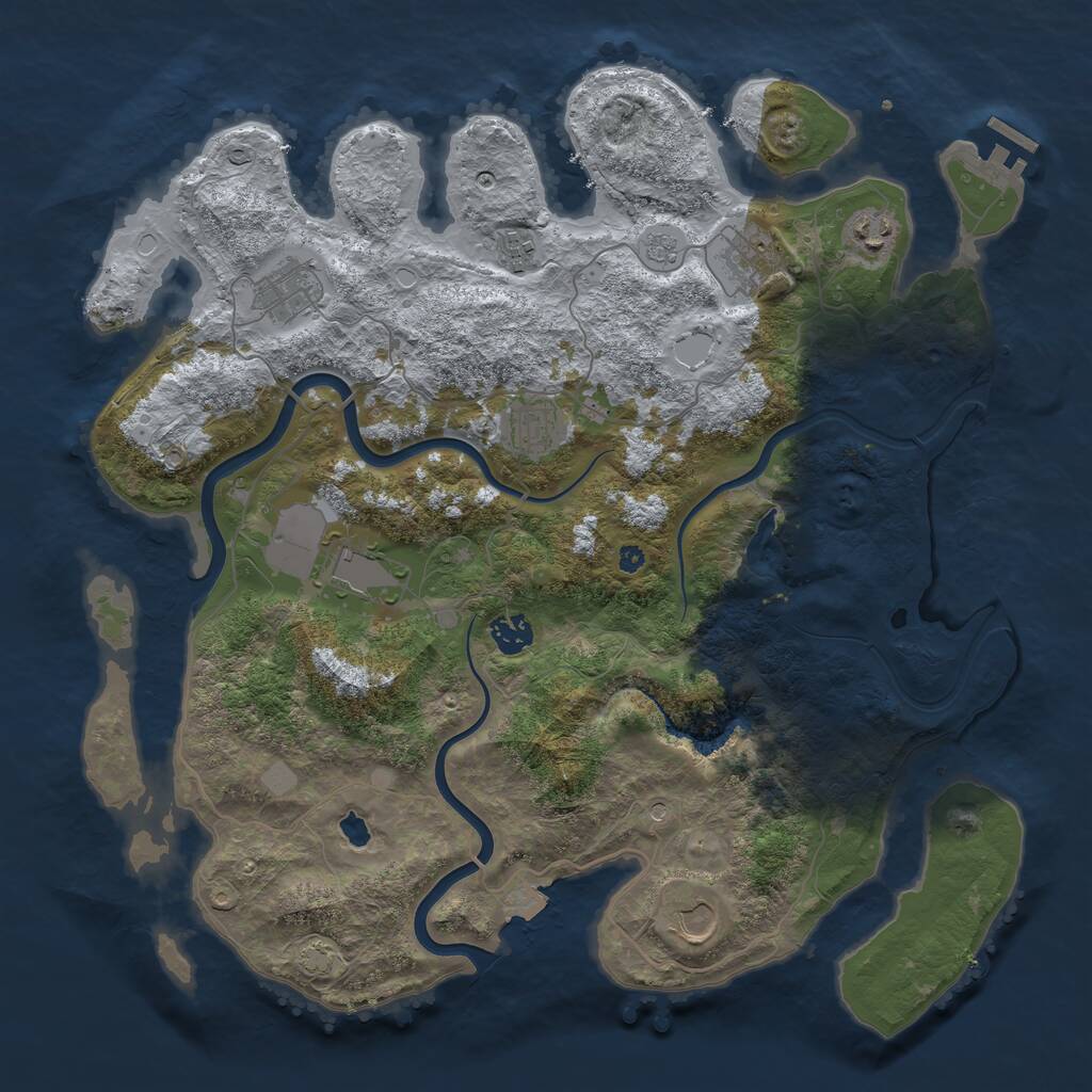 Rust Map: Procedural Map, Size: 4000, Seed: 1788239423, 13 Monuments
