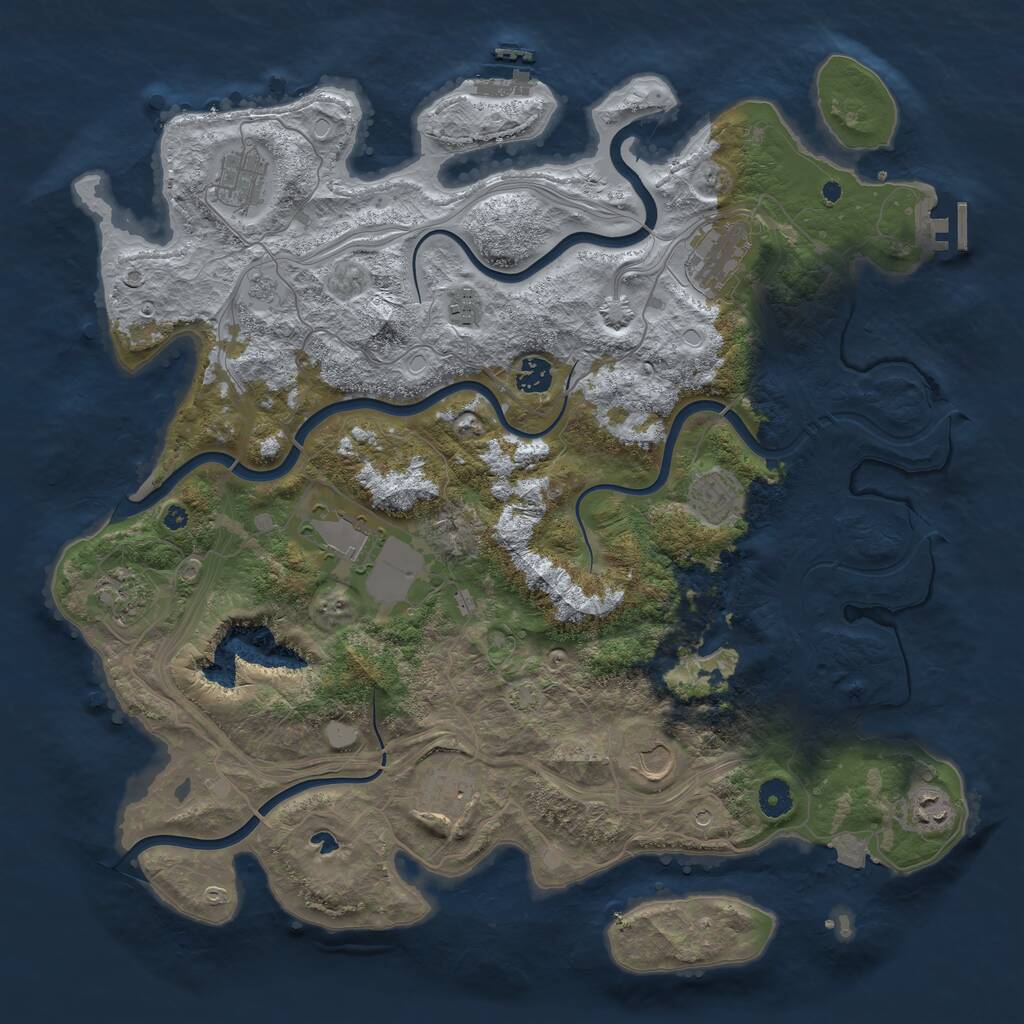 Rust Map: Procedural Map, Size: 4250, Seed: 345654, 16 Monuments