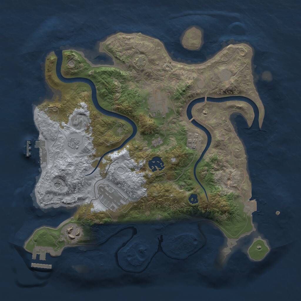 Rust Map: Procedural Map, Size: 3000, Seed: 62759921, 11 Monuments