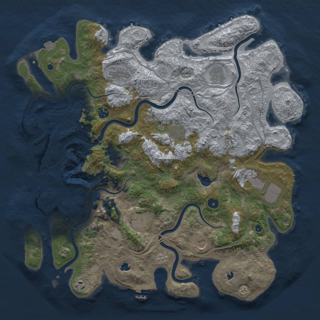 Rust Map: Procedural Map, Size: 4500, Seed: 812294335, 17 Monuments