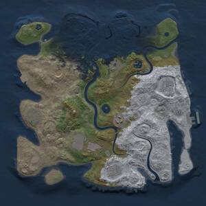 Thumbnail Rust Map: Procedural Map, Size: 3500, Seed: 1648587911, 15 Monuments