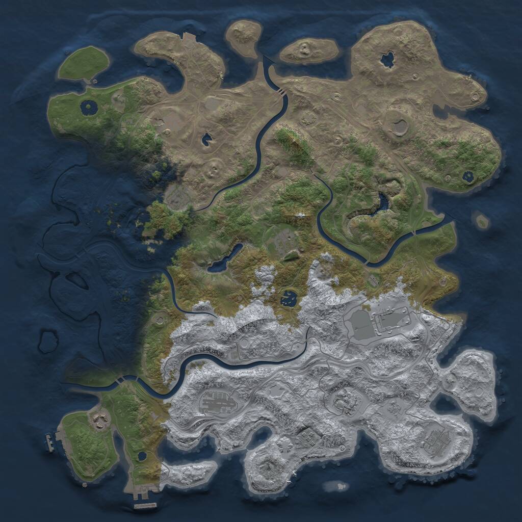 Rust Map: Procedural Map, Size: 4700, Seed: 490385540, 17 Monuments