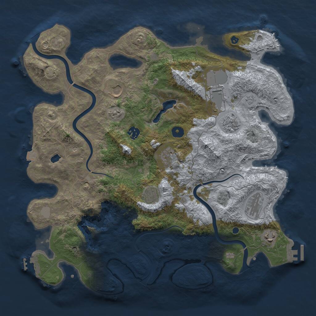 Rust Map: Procedural Map, Size: 4000, Seed: 2469941, 15 Monuments