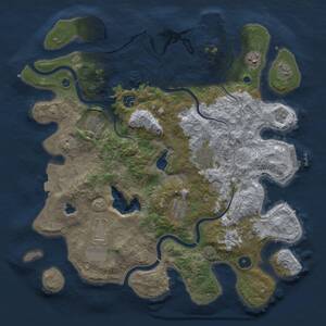 Thumbnail Rust Map: Procedural Map, Size: 4000, Seed: 145578521, 14 Monuments