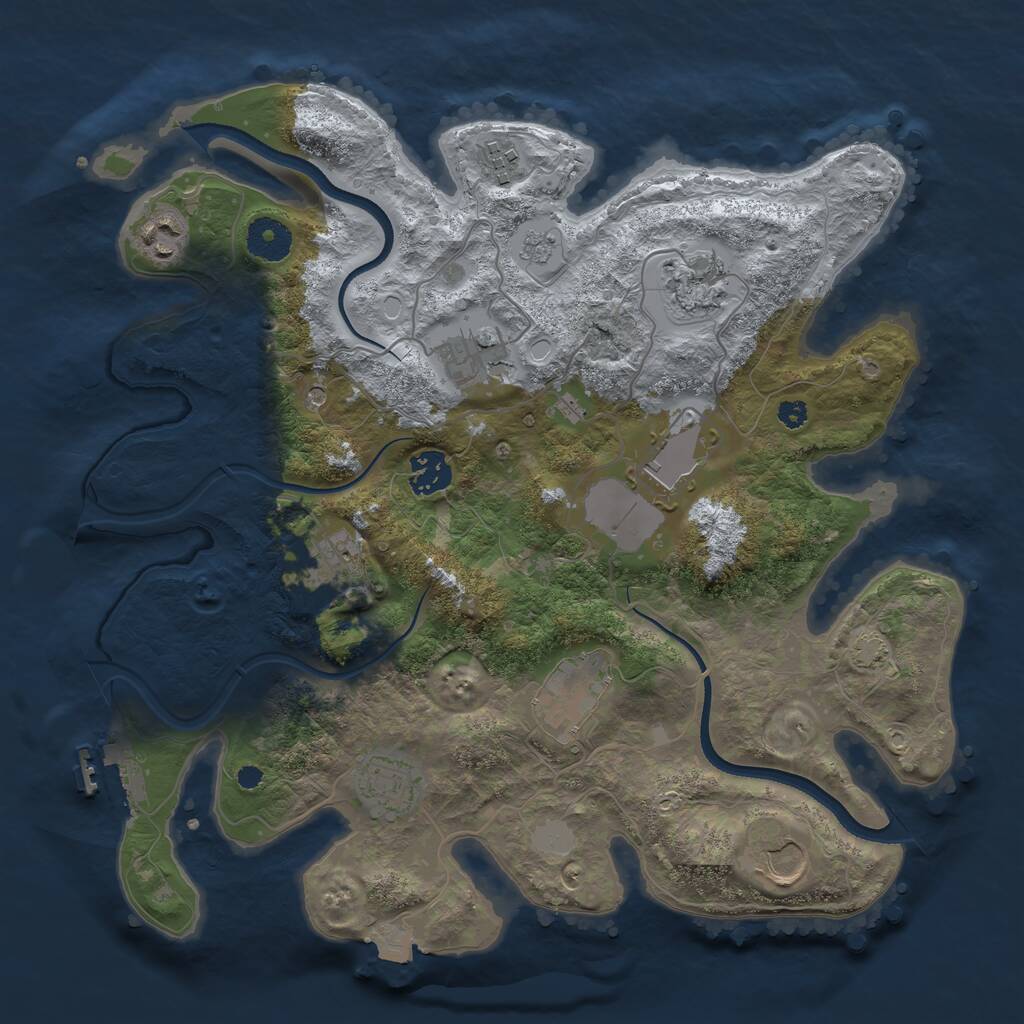 Rust Map: Procedural Map, Size: 3500, Seed: 702531325, 15 Monuments
