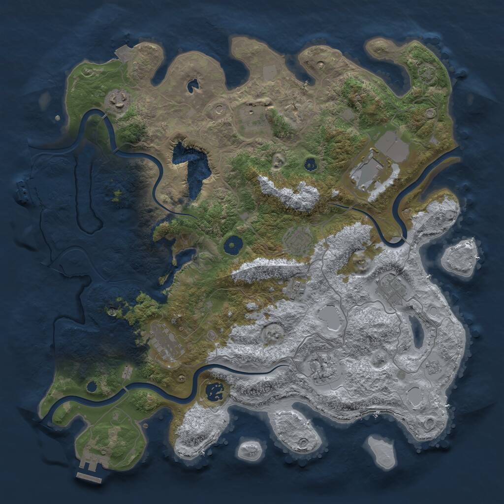 Rust Map: Procedural Map, Size: 4000, Seed: 1414432027, 15 Monuments