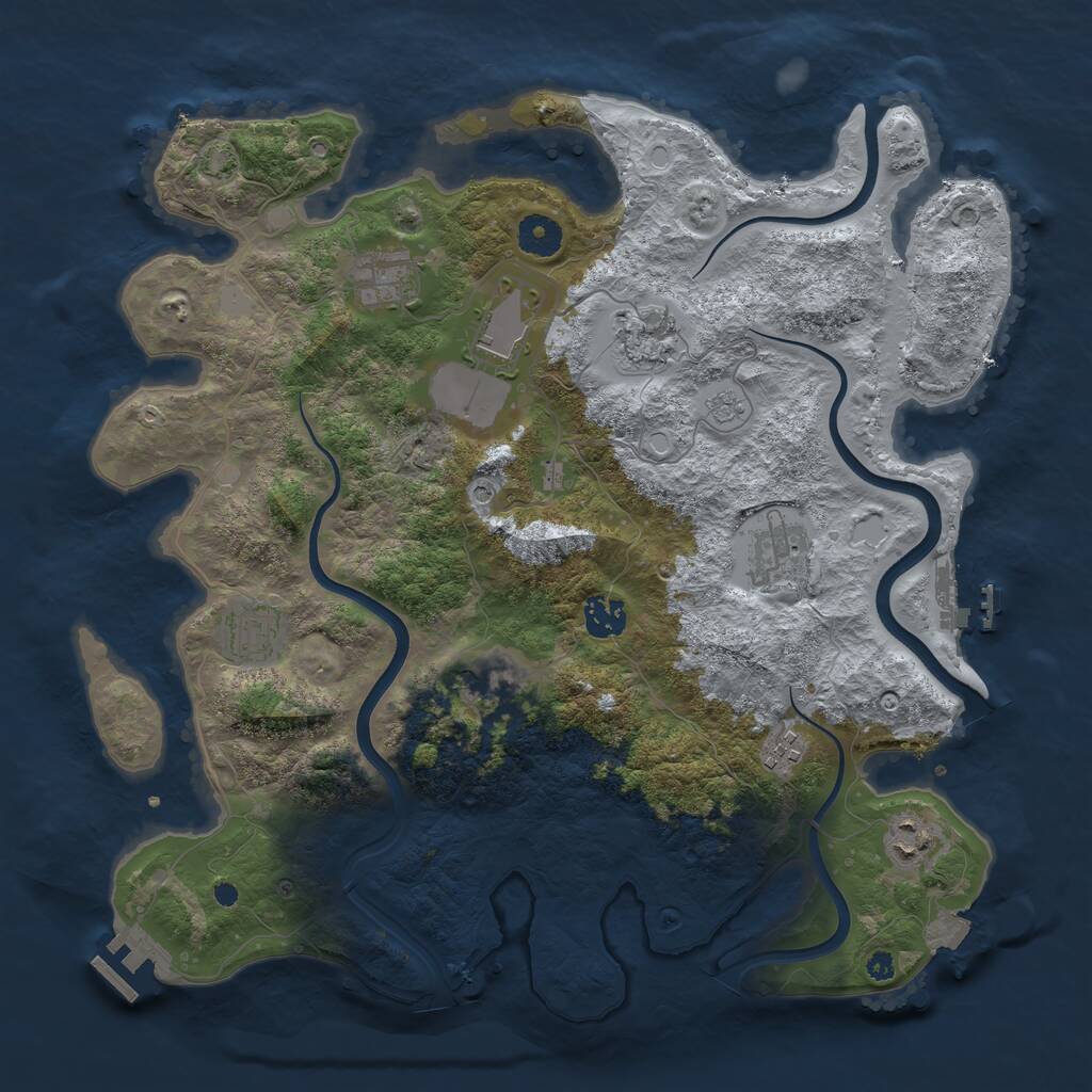 Rust Map: Procedural Map, Size: 3800, Seed: 28711454, 15 Monuments