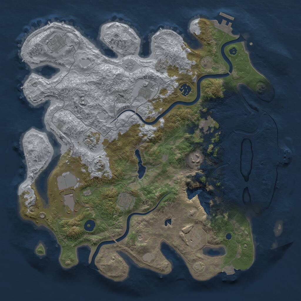 Rust Map: Procedural Map, Size: 4000, Seed: 928428113, 16 Monuments