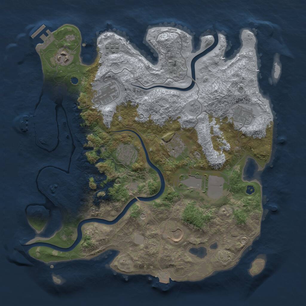Rust Map: Procedural Map, Size: 3500, Seed: 230769138, 14 Monuments