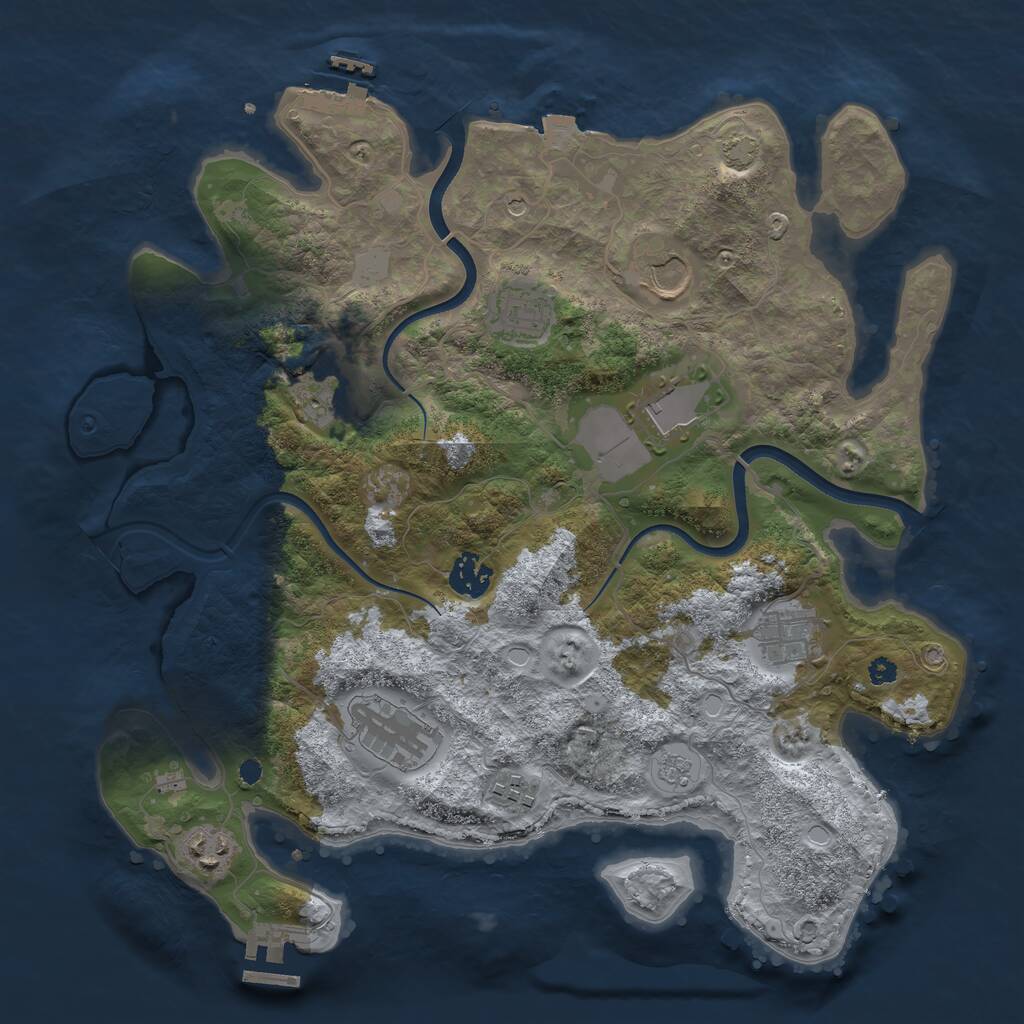 Rust Map: Procedural Map, Size: 3600, Seed: 665873, 15 Monuments