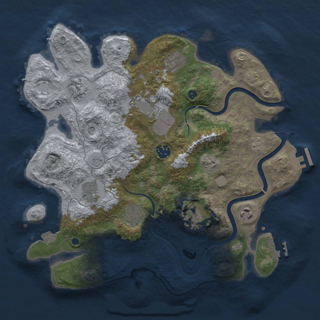 Rust Map: Procedural Map, Size: 3500, Seed: 212252291, 15 Monuments