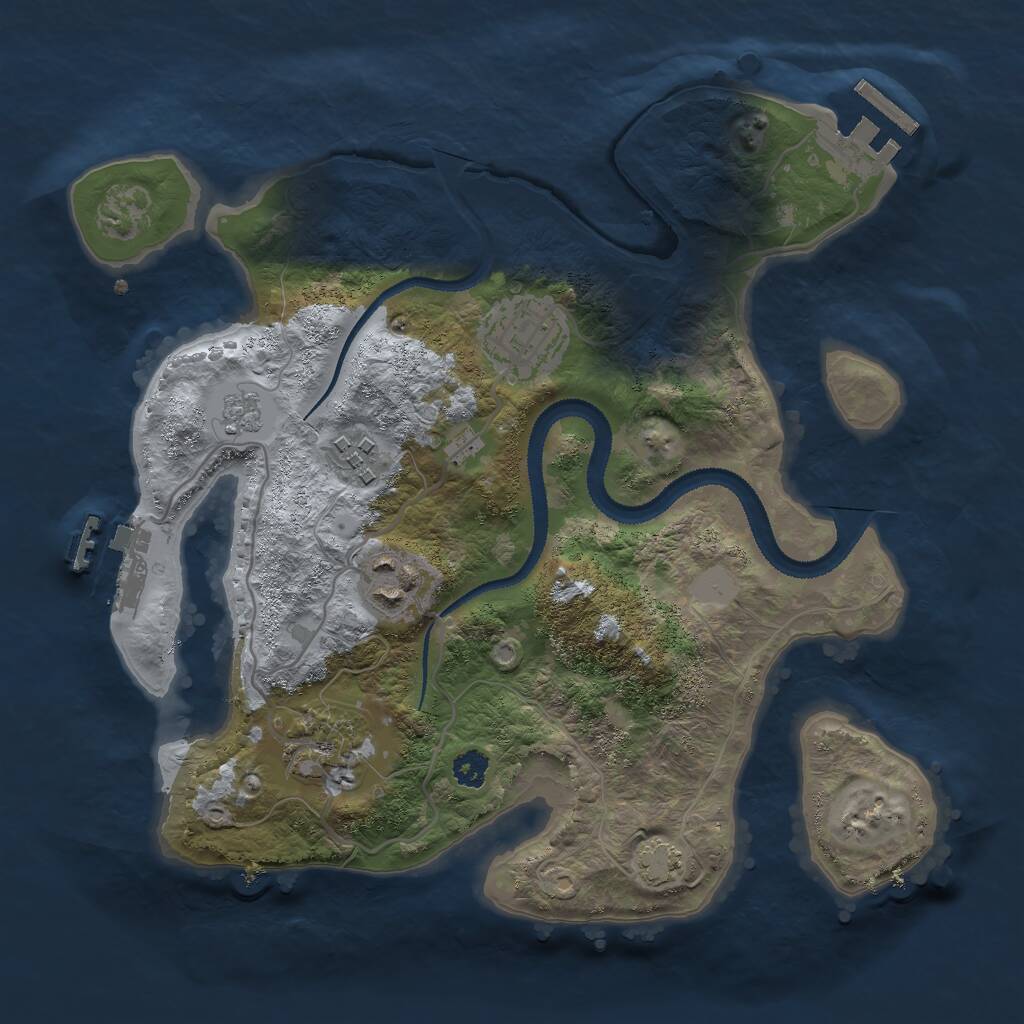 Rust Map: Procedural Map, Size: 2800, Seed: 1540537490, 9 Monuments