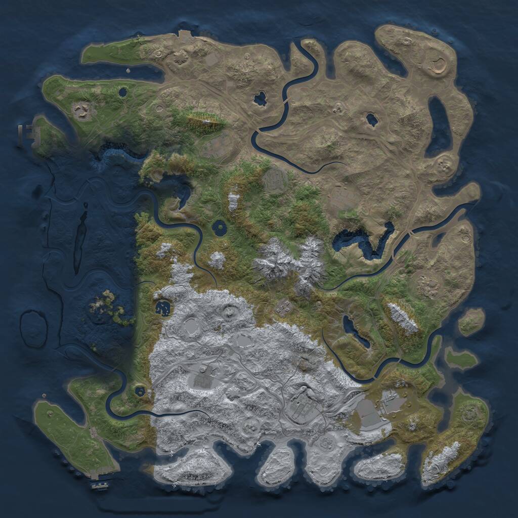 Rust Map: Procedural Map, Size: 5000, Seed: 1699313500, 17 Monuments