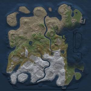 Thumbnail Rust Map: Procedural Map, Size: 3750, Seed: 1241552745, 16 Monuments