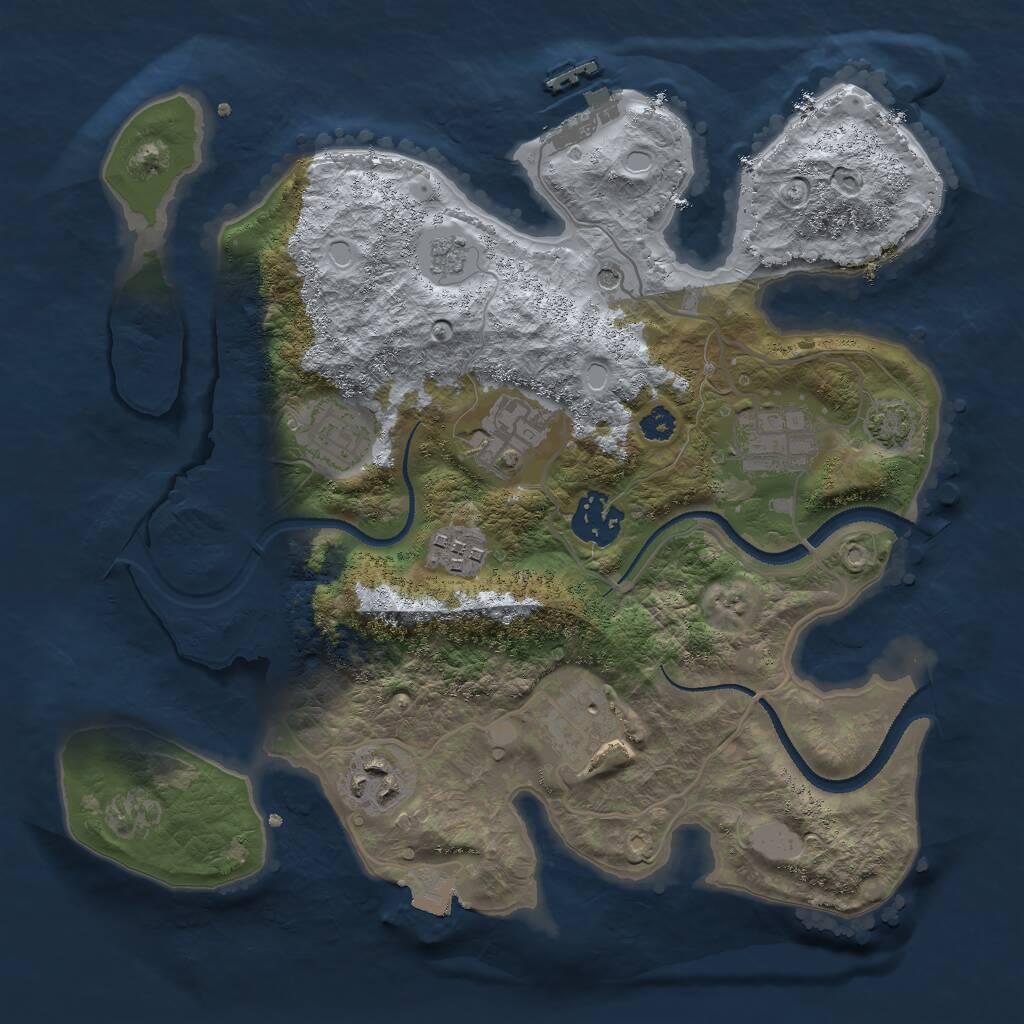 Rust Map: Procedural Map, Size: 3000, Seed: 76429, 12 Monuments