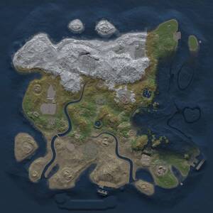 Thumbnail Rust Map: Procedural Map, Size: 3500, Seed: 703324703, 13 Monuments