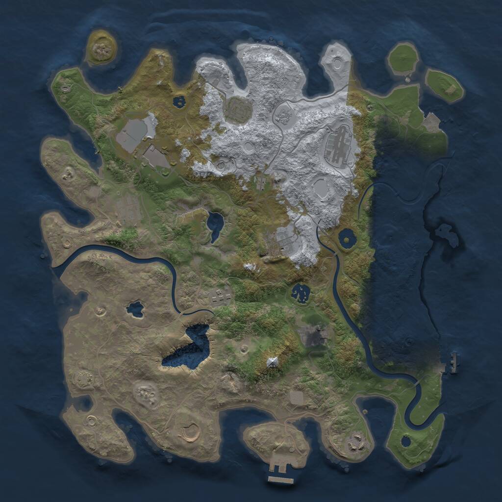 Rust Map: Procedural Map, Size: 4000, Seed: 1448080102, 16 Monuments