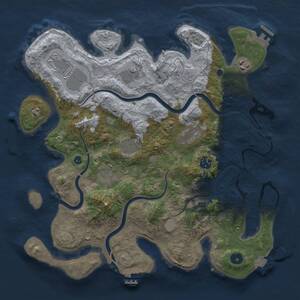 Thumbnail Rust Map: Procedural Map, Size: 3750, Seed: 1840154905, 14 Monuments