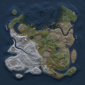 Thumbnail Rust Map: Procedural Map, Size: 3500, Seed: 1470920789, 15 Monuments