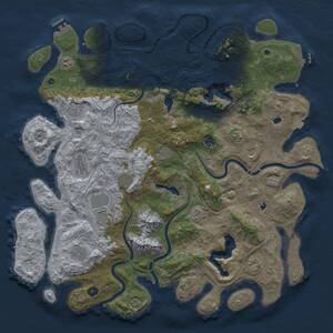 Thumbnail Rust Map: Procedural Map, Size: 5000, Seed: 1622437239, 17 Monuments