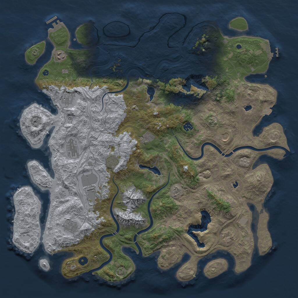 Rust Map: Procedural Map, Size: 5000, Seed: 1622437239, 17 Monuments