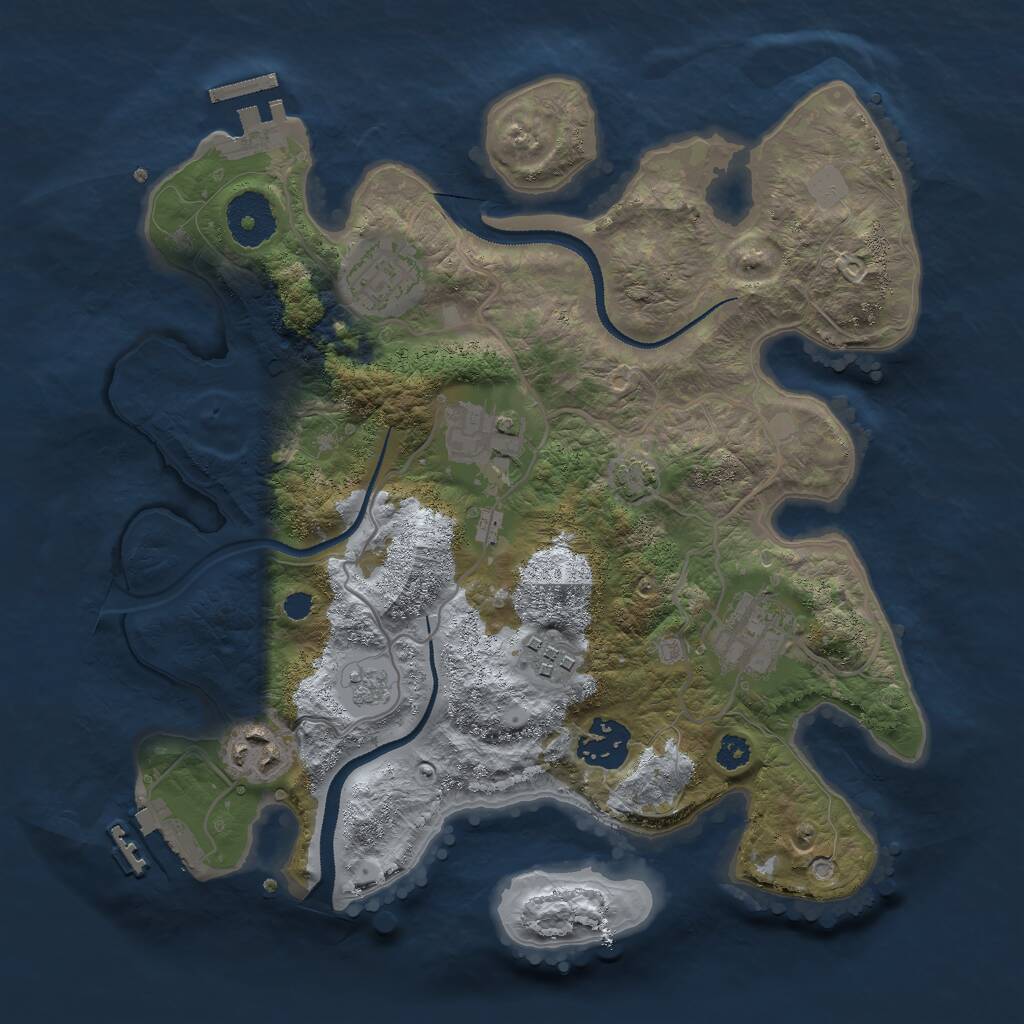 Rust Map: Procedural Map, Size: 3000, Seed: 2106052260, 11 Monuments