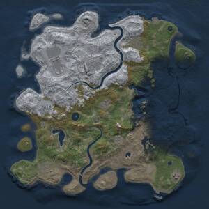Thumbnail Rust Map: Procedural Map, Size: 4000, Seed: 1674626725, 15 Monuments