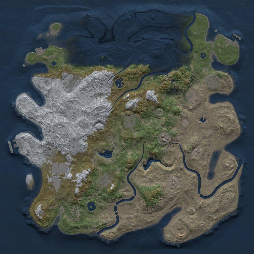 Rust Map: Procedural Map, Size: 4250, Seed: 148090100, 17 Monuments