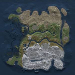 Thumbnail Rust Map: Procedural Map, Size: 3500, Seed: 1884486489, 15 Monuments
